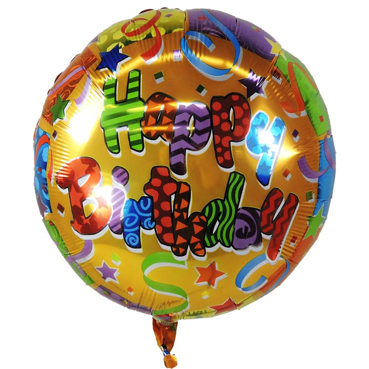 Palloncino Mylar Happy Birthday Multicolor con Glitter 46 cm